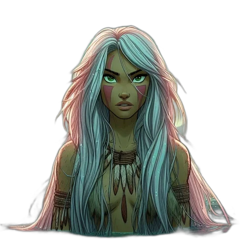 hair, face, creature, fantasy art, concept art, comic book art, pixel art, pastel transparent PNG cut-out