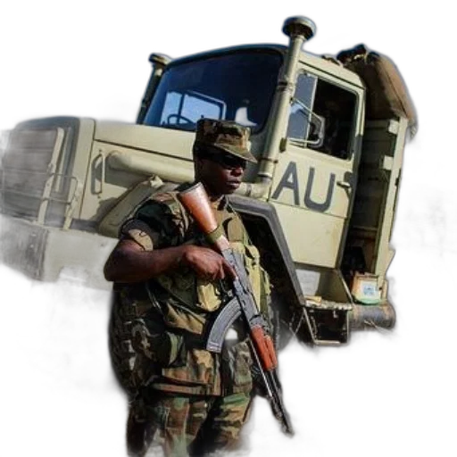weapon, soldier, stands, front, armored, vehicle, written transparent PNG cut-out