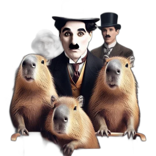 hat, animal, staff, concept art, photorealistic, 3d render, unusual, scene transparent PNG cut-out