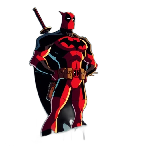 comic book art, concept art, 3d render, pixel art, red, superhero, stands, rooftop transparent PNG cut-out