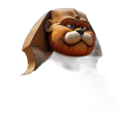 mask, animal, crown, staff, 3d render, concept art, photorealistic, fantasy art transparent PNG cut-out