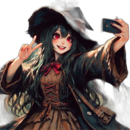 hat, face, weapon, dress, anime, fantasy art, oil painting, photorealistic transparent PNG cut-out