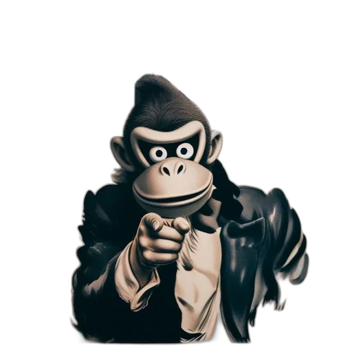 staff, animal, jacket, creature, concept art, pixel art, 3d render, cartoon transparent PNG cut-out