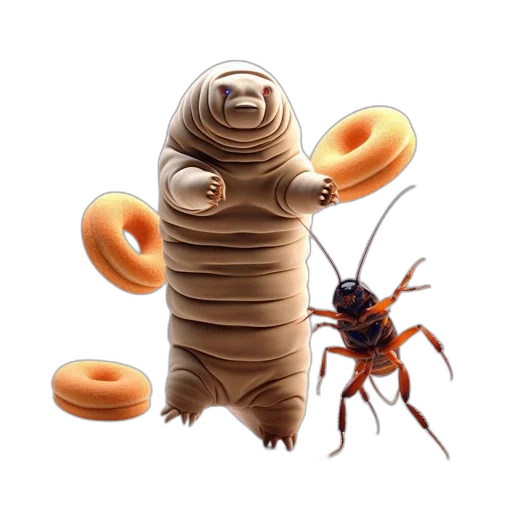 creature, animal, food, concept art, 3d render, outer space, anthropomorphic, caterpillar-like transparent PNG cut-out