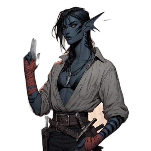 staff, jacket, concept art, fantasy art, pixel art, comic book art, blue, dark transparent PNG cut-out