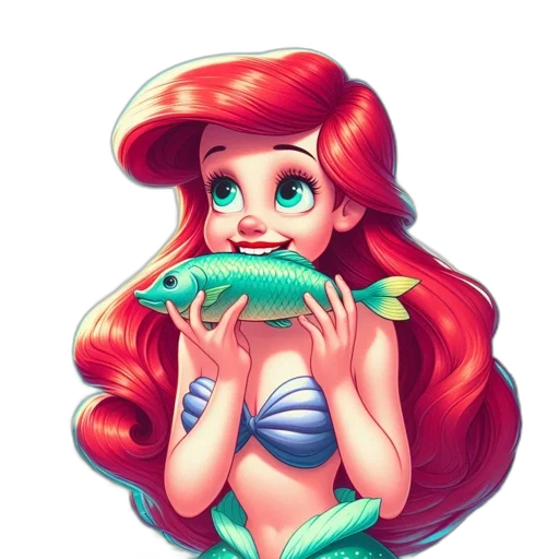concept art, fantasy art, pixel art, cartoon, underwater, illustrated, mermaid, character transparent PNG cut-out