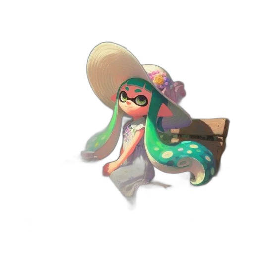 hat, weapon, staff, dress, vaporwave, concept art, 3d render, pixel art transparent PNG cut-out