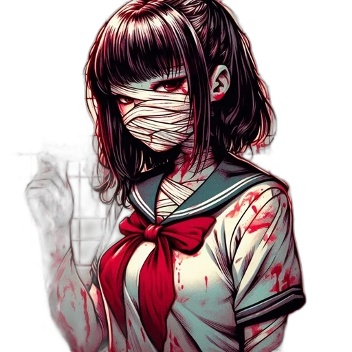 mask, face, dress, creature, anime, pixel art, comic book art, concept art transparent PNG cut-out