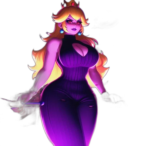 dress, crown, creature, staff, concept art, pixel art, fantasy art, vaporwave transparent PNG cut-out