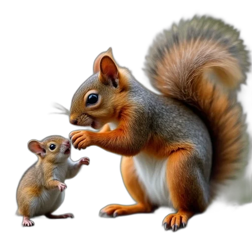 animal, staff, food, photorealistic, concept art, 3d render, oil painting, squirrel transparent PNG cut-out