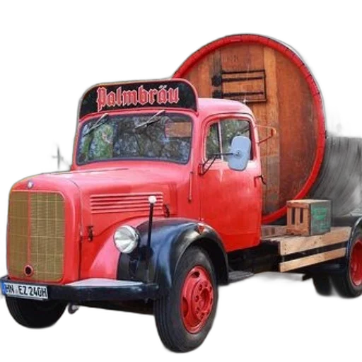 furniture, car, photorealistic, 3d render, concept art, vintage, red, truck transparent PNG cut-out