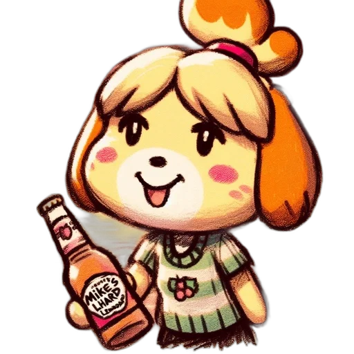 bottle, staff, animal, food, pixel art, watercolor, concept art, cartoon transparent PNG cut-out