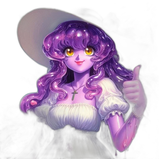 dress, crown, hat, staff, fantasy art, watercolor, concept art, anime transparent PNG cut-out