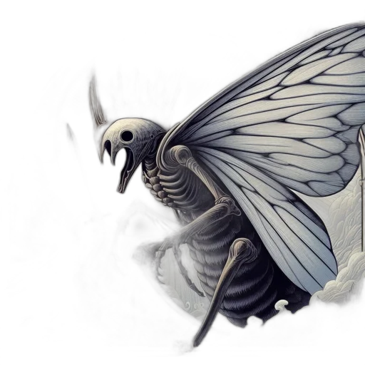 creature, dragon, animal, concept art, fantasy art, watercolor, photorealistic, monochrome transparent PNG cut-out