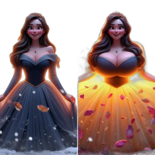 dress, concept art, fantasy art, 3d render, comic book art, image, juxtaposes, two transparent PNG cut-out
