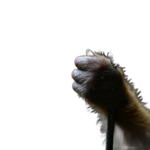 animal, staff, creature, hair, photorealistic, 3d render, concept art, close-up transparent PNG cut-out