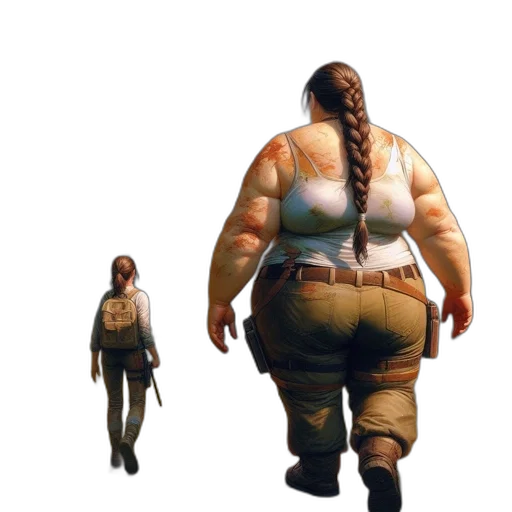 jacket, weapon, concept art, cyberpunk, fantasy art, comic book art, earth tones, golden transparent PNG cut-out