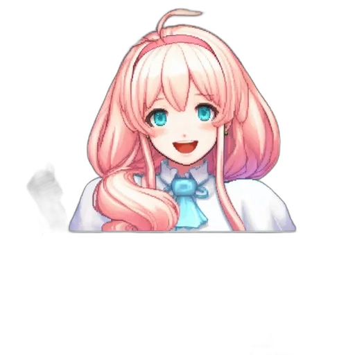 staff, face, weapon, hair, anime, pixel art, cartoon, concept art transparent PNG cut-out