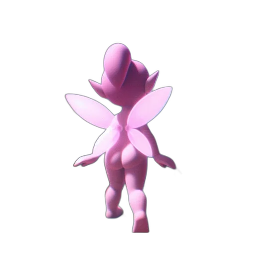 flower, creature, animal, staff, 3d render, vaporwave, concept art, pixel art transparent PNG cut-out