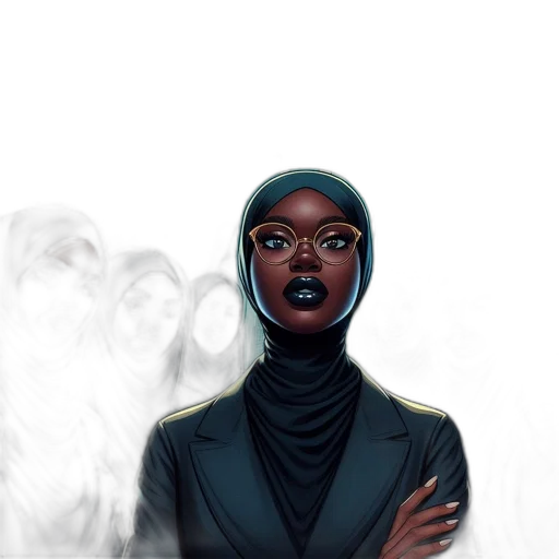 face, mask, jacket, staff, comic book art, concept art, fantasy art, cyberpunk transparent PNG cut-out