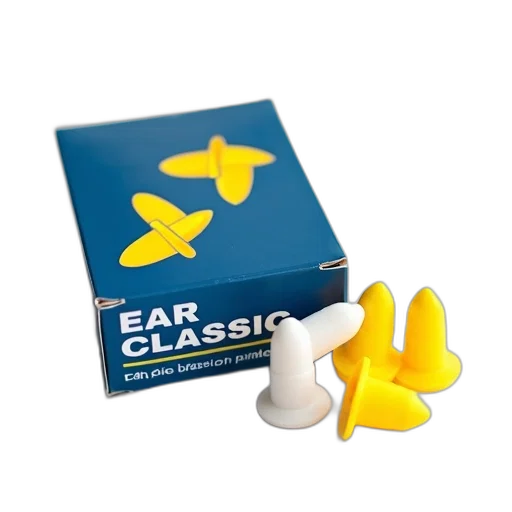 box, pairs, yellow, white, earplugs, brand, ear, classic transparent PNG cut-out