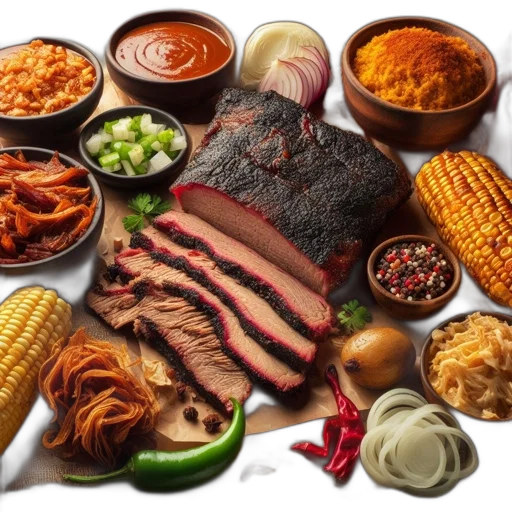 food, hat, lavish, feast, features, central, brisket, slice transparent PNG cut-out