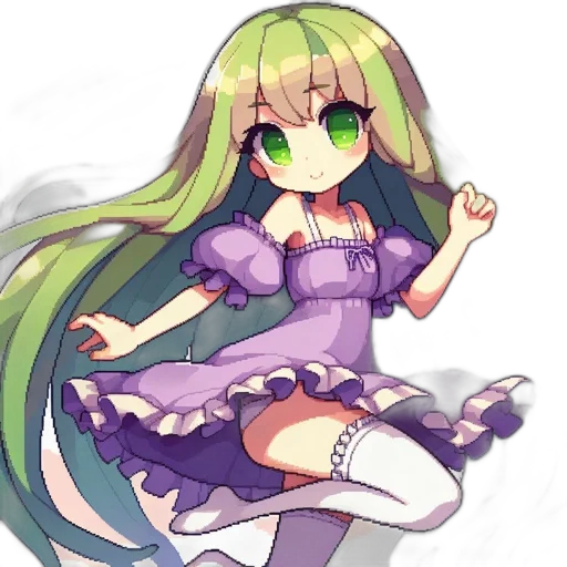 dress, staff, dragon, robot, anime, pixel art, fantasy art, cartoon transparent PNG cut-out