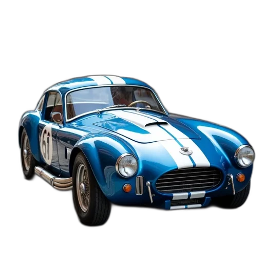 car, animal, 3d render, photorealistic, concept art, blue, vintage, racing transparent PNG cut-out
