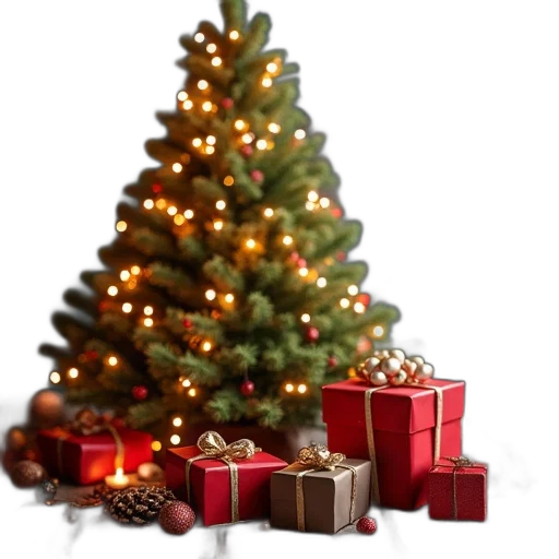 tree, 3d render, photorealistic, christmas transparent PNG cut-out