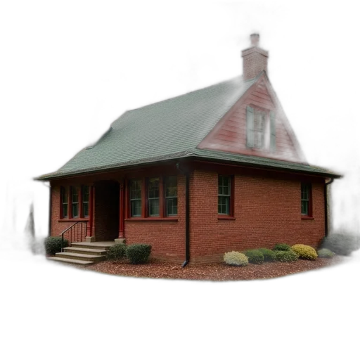 building, furniture, staff, 3d render, photorealistic, concept art, red, brick transparent PNG cut-out