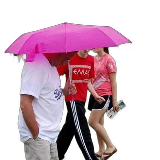 umbrella, jacket, hat, staff, vaporwave, 3d render, photorealistic, rain transparent PNG cut-out