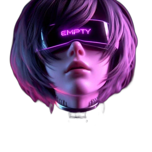 mask, robot, face, jacket, cyberpunk, vaporwave, anime, 3d render transparent PNG cut-out