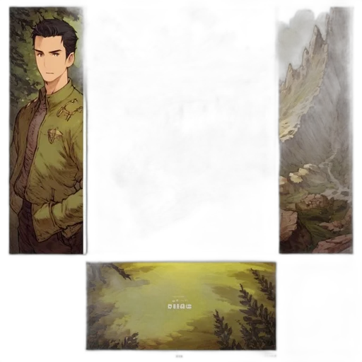 jacket, concept art, fantasy art, pixel art, photorealistic, forest, fog, earth tones transparent PNG cut-out