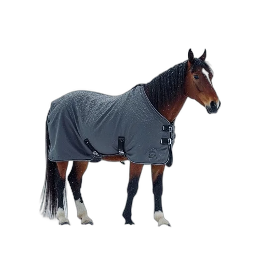 jacket, dress, animal, creature, horse, standing, snow, apron transparent PNG cut-out