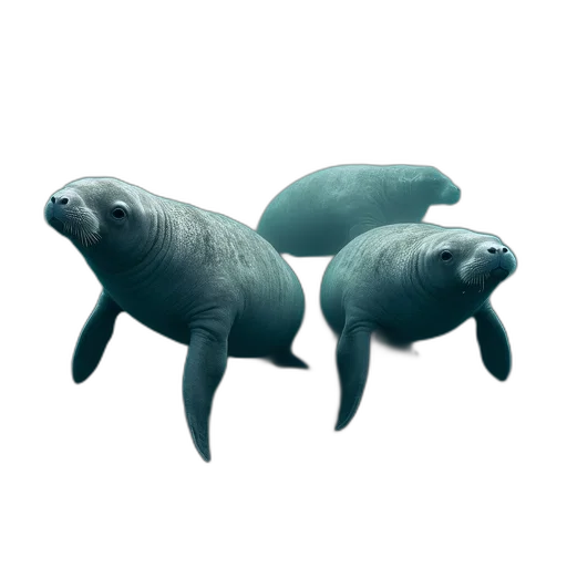 animal, creature, 3d render, concept art, photorealistic, vaporwave, underwater, group transparent PNG cut-out