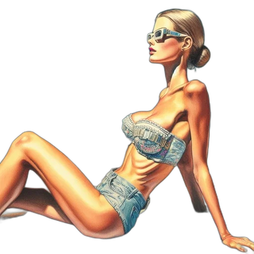 dress, concept art, photorealistic, comic book art, 3d render, blue, woman, relaxes transparent PNG cut-out