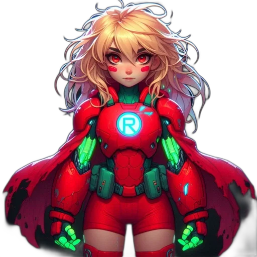 robot, dress, weapon, jacket, pixel art, concept art, anime, fantasy art transparent PNG cut-out