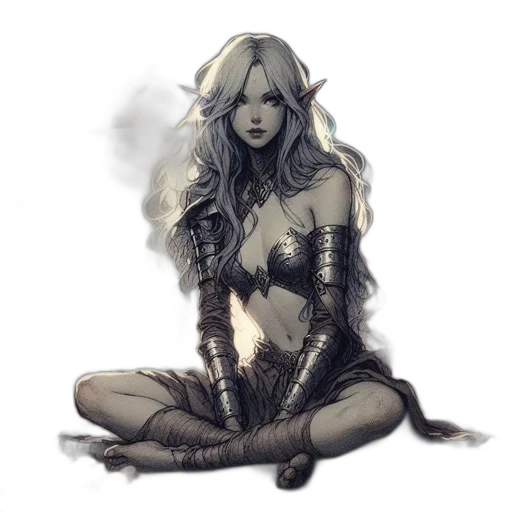 sword, dress, weapon, dragon, fantasy art, concept art, comic book art, pixel art transparent PNG cut-out