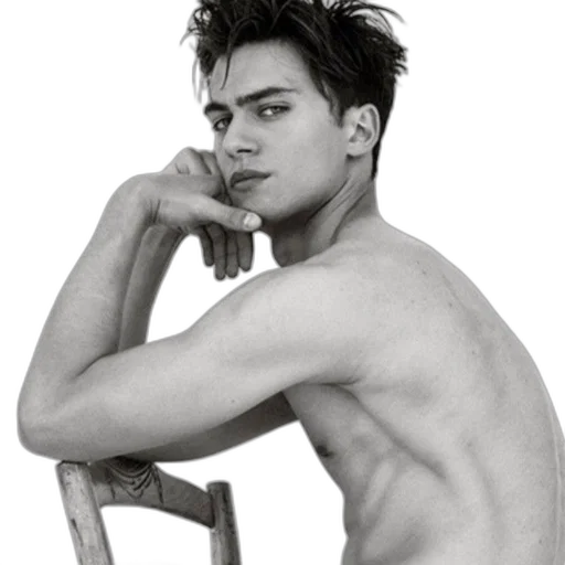photorealistic, pencil sketch, young, man, monochromatic, setting, seated, wooden transparent PNG cut-out