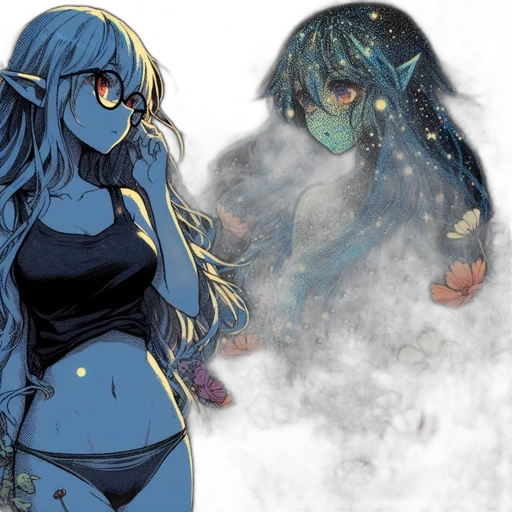 mask, concept art, anime, comic book art, fantasy art, outer space, underwater, fire transparent PNG cut-out