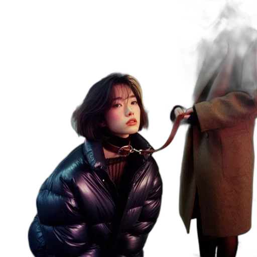 jacket, concept art, photorealistic, cyberpunk, vaporwave, fire, fog, snow transparent PNG cut-out