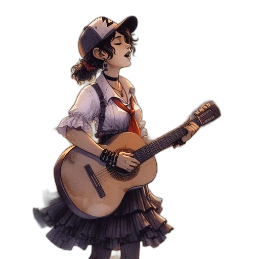 hat, concept art, pixel art, cartoon, watercolor, young, woman, european transparent PNG cut-out