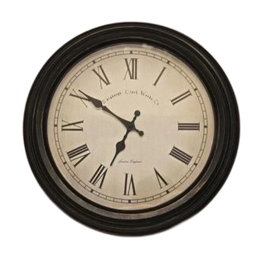 3d render, photorealistic, round, wall, clock, black, frame, roman transparent PNG cut-out