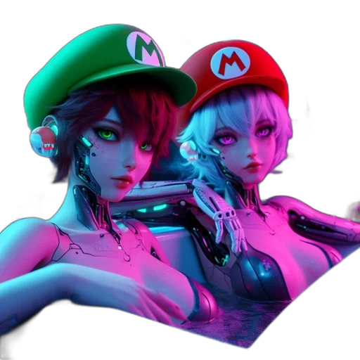 hat, weapon, concept art, 3d render, cyberpunk, vaporwave, neon lights, neon transparent PNG cut-out