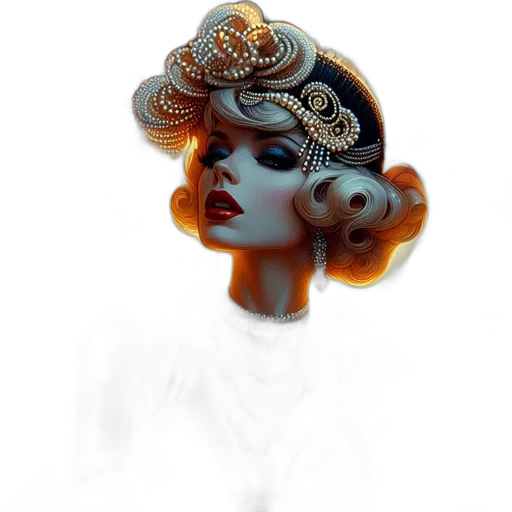 hat, crown, jewelry, mask, photorealistic, fantasy art, 3d render, concept art transparent PNG cut-out