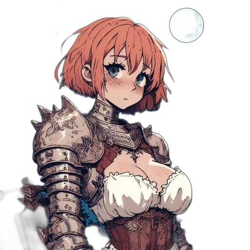 dress, robot, sword, weapon, fantasy art, watercolor, concept art, anime transparent PNG cut-out