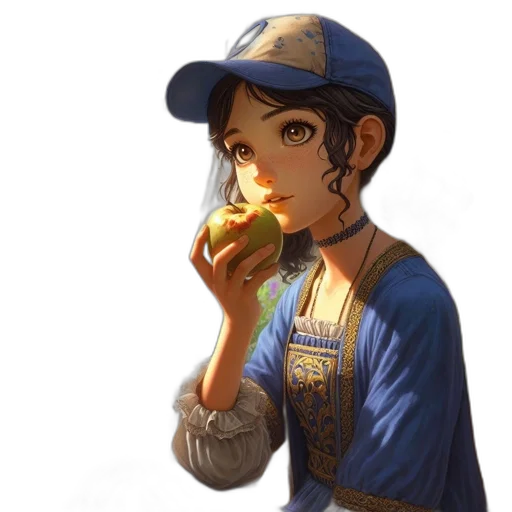food, staff, face, hat, concept art, pixel art, fantasy art, photorealistic transparent PNG cut-out