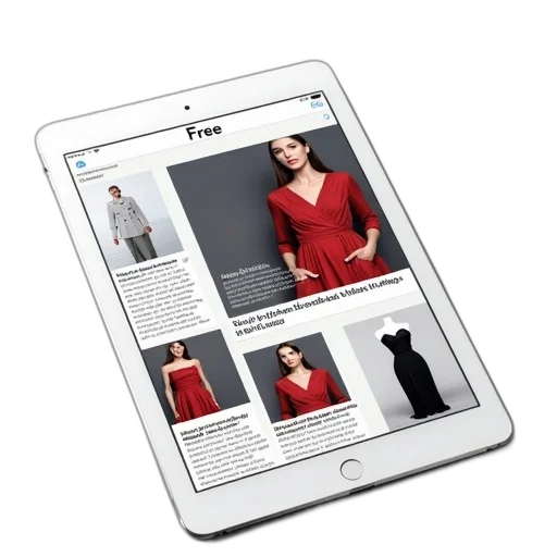 white, ipad, displaying, fashion, magazine, app, various, articles transparent PNG cut-out