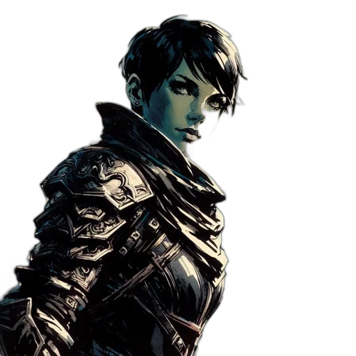 jacket, concept art, comic book art, fantasy art, cyberpunk, dark, blue, monochrome transparent PNG cut-out