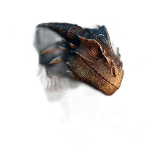 dragon, creature, animal, mask, 3d render, concept art, photorealistic, fantasy art transparent PNG cut-out